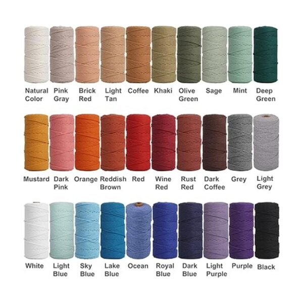 NOANTA Cordón de macramé rojo vino 0.118 in x 150 yardas