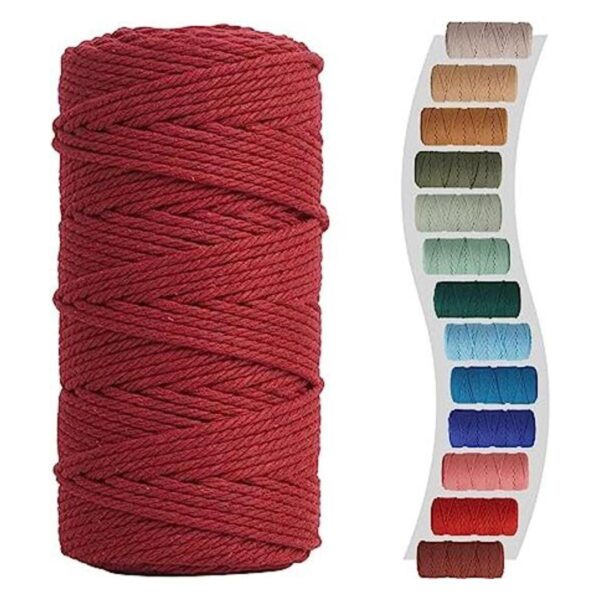 NOANTA Cordón de macramé rojo vino 0.118 in x 150 yardas