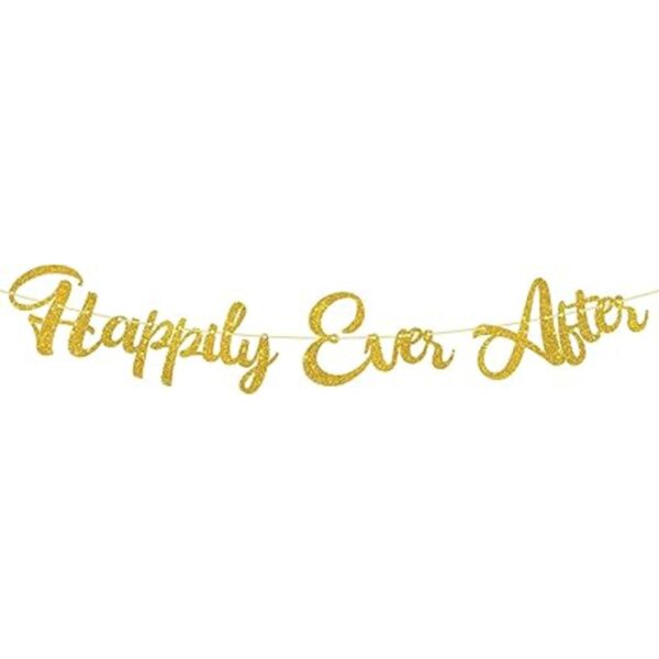 Happy Ever After Cartel dorado para despedida de soltera