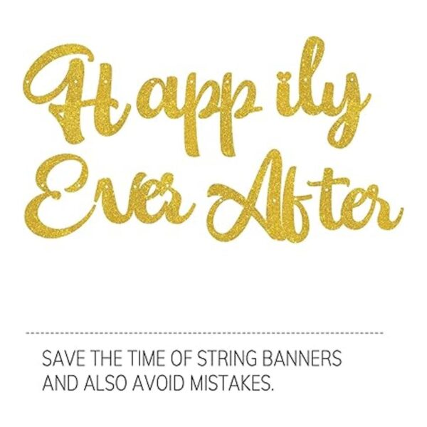 Happy Ever After Cartel dorado para despedida de soltera
