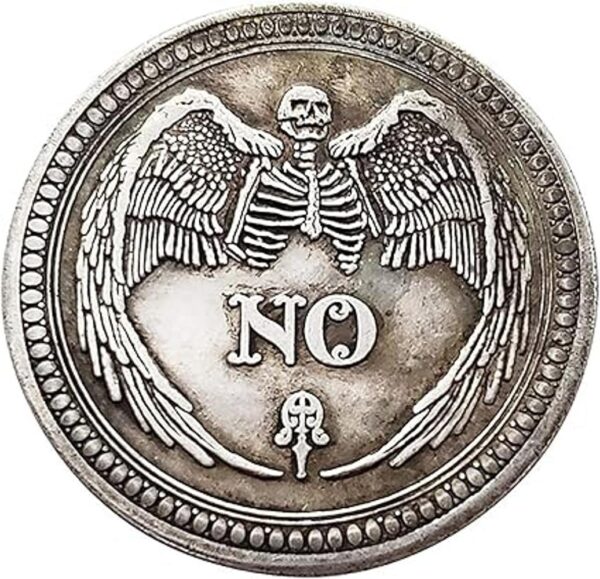 Moneda de Desafío Moneda de adivinación sí no plata_3