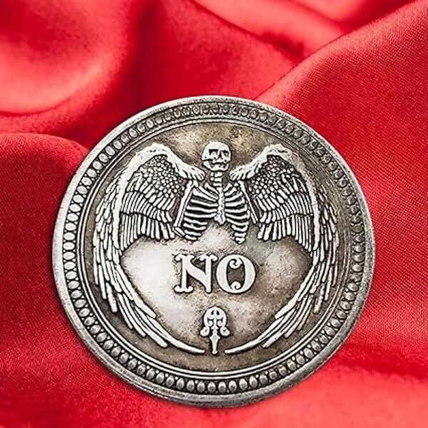 Moneda de Desafío Moneda de adivinación sí no plata_6