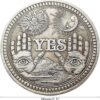 Moneda de Desafío Moneda de adivinación sí no plata_2