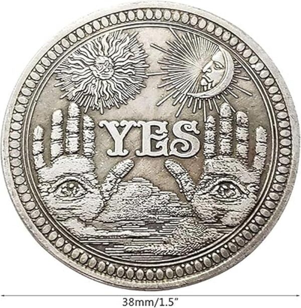 Moneda de Desafío Moneda de adivinación sí no plata_2