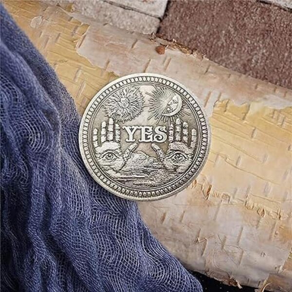 Moneda de Desafío Moneda de adivinación sí no plata_5