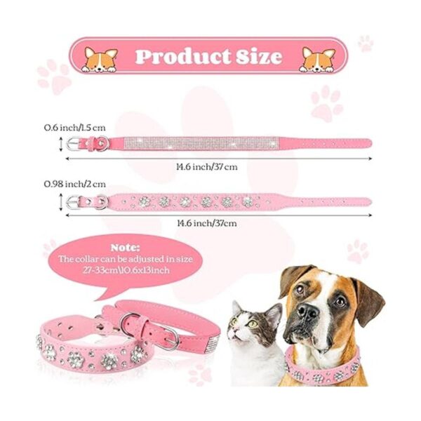 Collar de perro de piel sintética con diamantes de