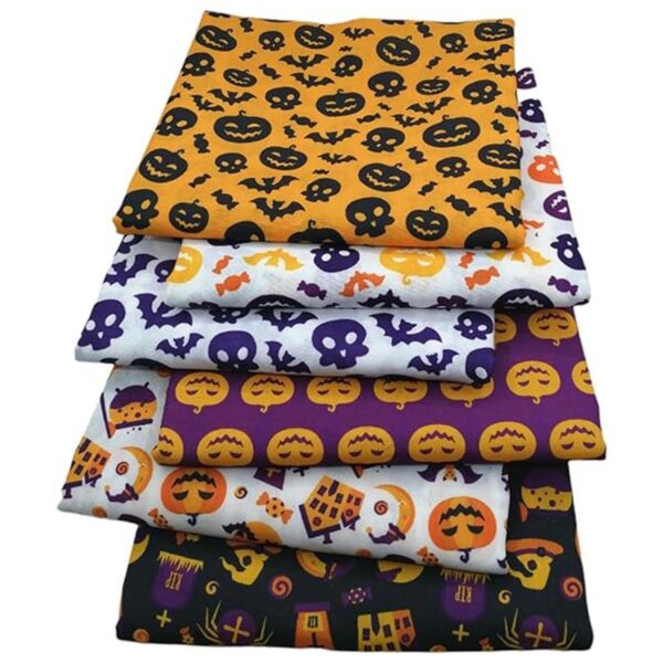 DoubleWood Tela de Halloween 16 piezas cuadrados impreso_2