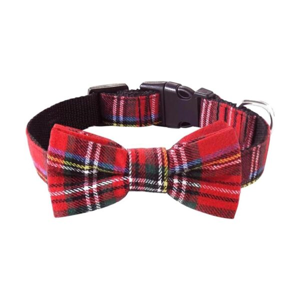 Malier Collar para perro con pajarita 1 pieza cuadros
