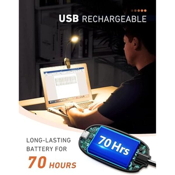 Luz de libro recargable 3 niveles de brillo 3_3