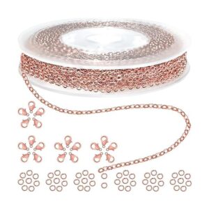 Jishi 33ft Link Cable Chain Roll 2mm Rose Gold Chain for