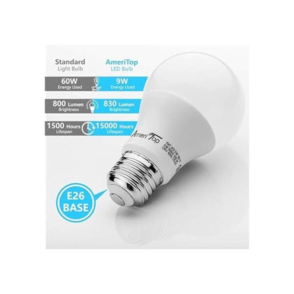 AmeriTop Bombillas LED A19 paquete de 6 bombillas de