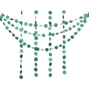 Guzon Guirnalda de papel verde con diseño de círculo_1