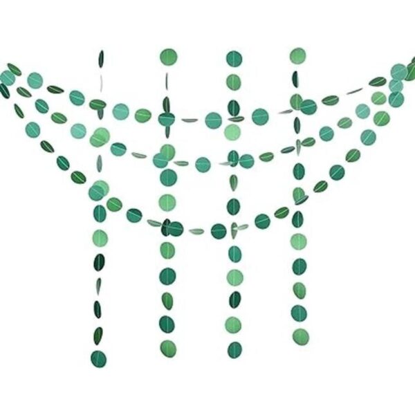 Guzon Guirnalda de papel verde con diseño de círculo_1