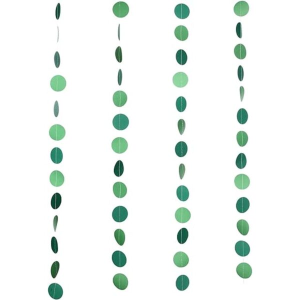 Guzon Guirnalda de papel verde con diseño de círculo_3