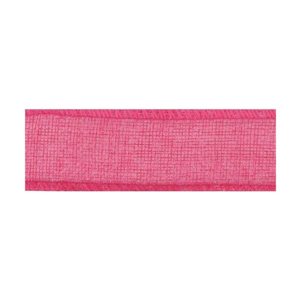 Midi Ribbon Cinta rosa intenso con alambre de 1.5