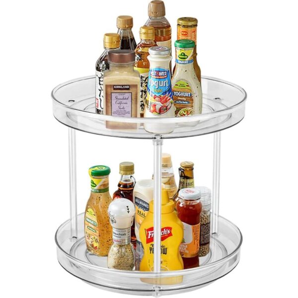 Lazy Susan Bandeja giratoria de 2 niveles para especias