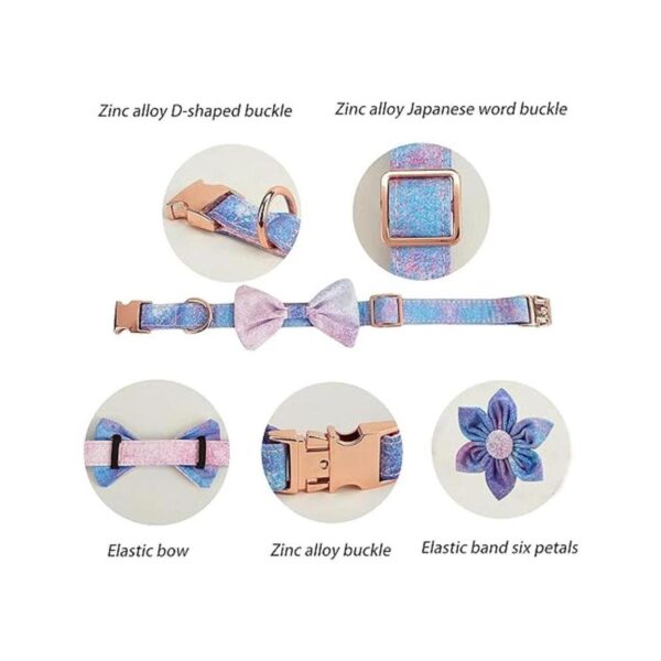 Collar de perro floral para niña y perro suave cómodo