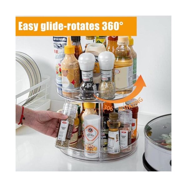 Lazy Susan Bandeja giratoria de 2 niveles para especias