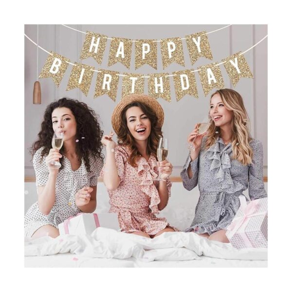 Pancarta preencordada de feliz cumpleaños sin bricolaje