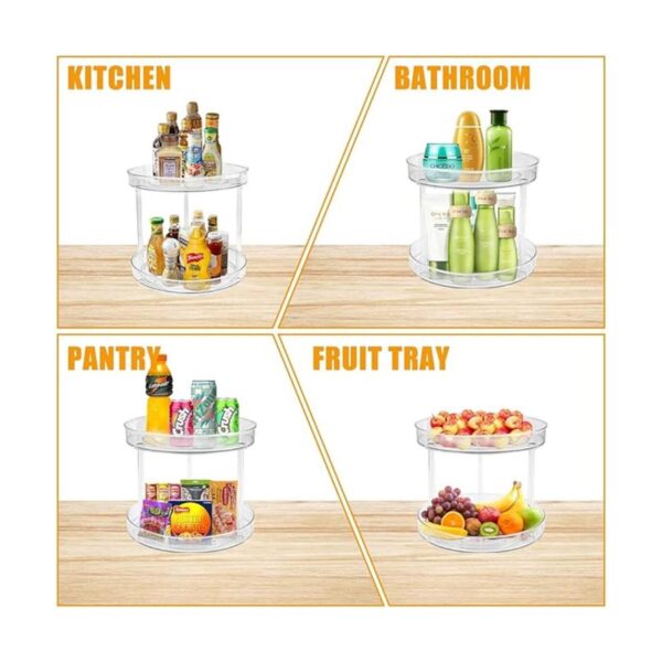 Lazy Susan Bandeja giratoria de 2 niveles para especias