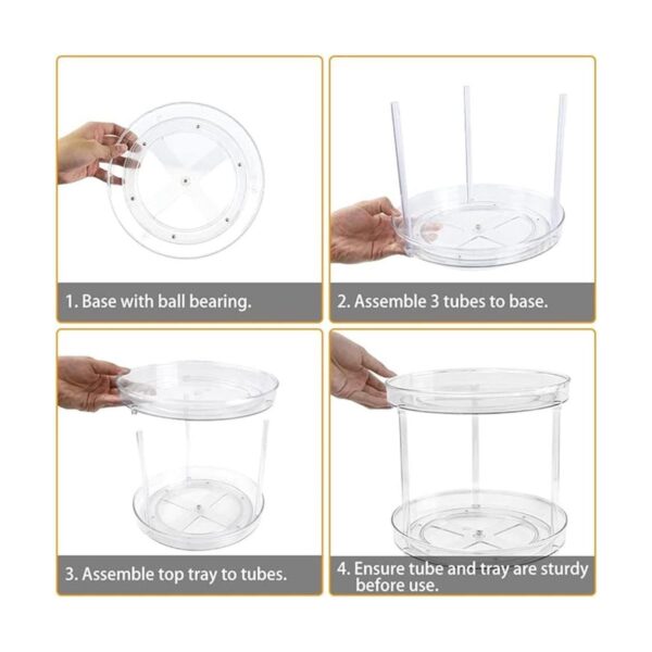Lazy Susan Bandeja giratoria de 2 niveles para especias