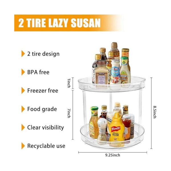 Lazy Susan Bandeja giratoria de 2 niveles para especias