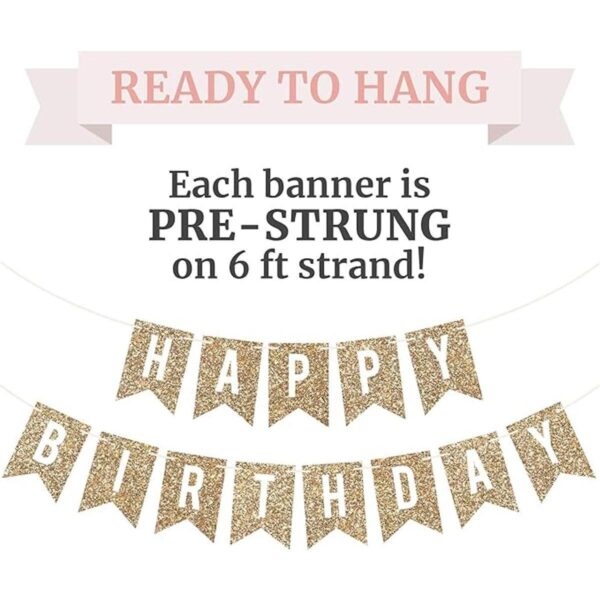 Pancarta preencordada de feliz cumpleaños sin bricolaje