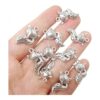 Honbay 100 unids aleación zorro encantos colgante plata