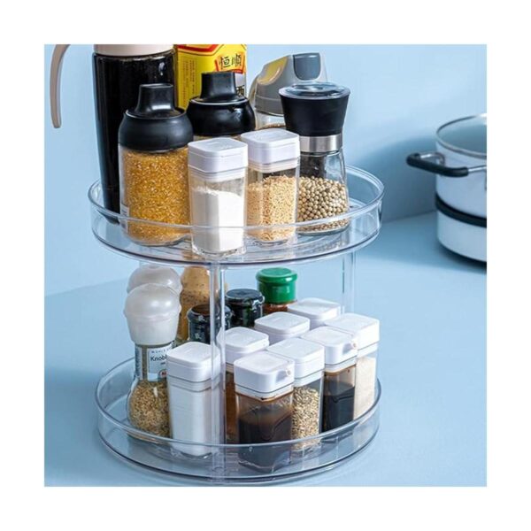 Lazy Susan Bandeja giratoria de 2 niveles para especias
