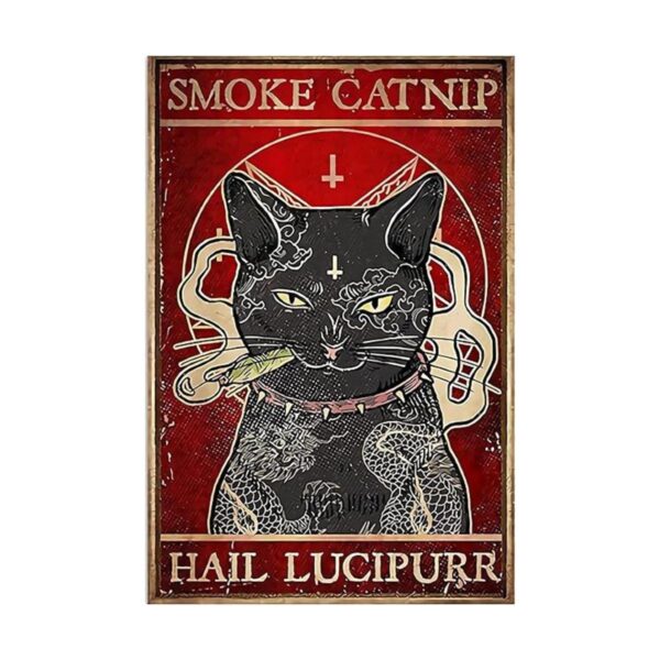 Letrero de lata vintage para amantes de los gatos
