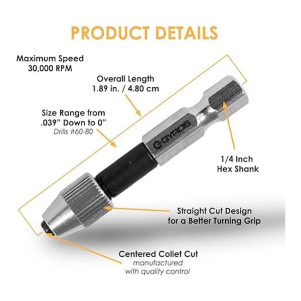GYROS Portabrocas mini adaptador sin llave vástago_3