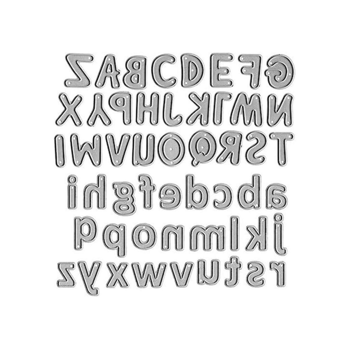 Troqueles de metal con 26 letras para cortar en relieve