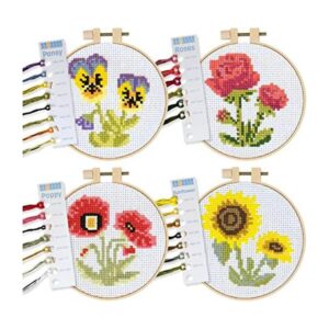 Kits de punto de cruz para principiantes tema de flores
