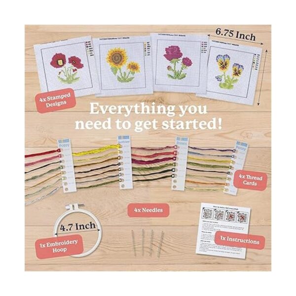 Kits de punto de cruz para principiantes tema de flores
