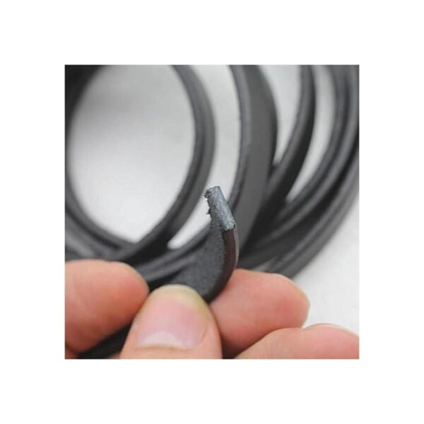 Cordón de cuero genuino plano de 0.394 in tira de cuero