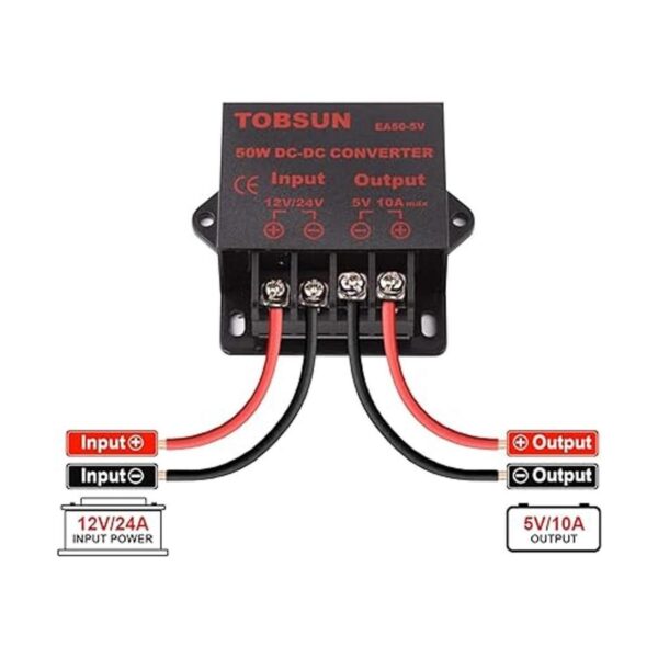 Convertidor de 12 V a 5 V iGreely DC 12 V 24 V a 5 V 10 A_2