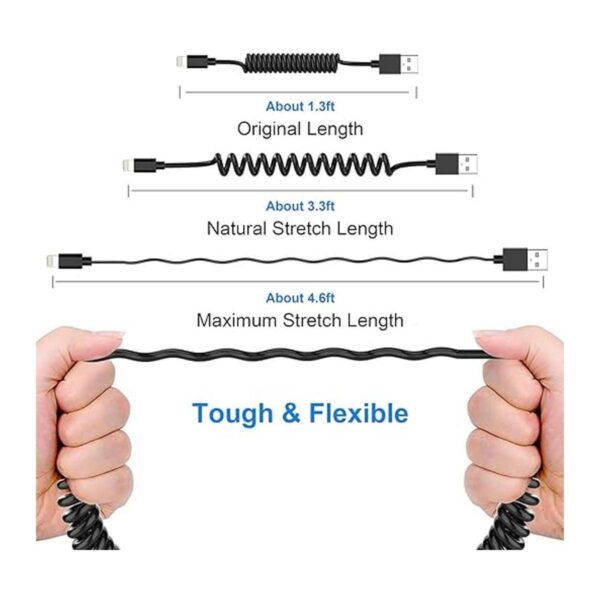 MTAKYI Cable Lightning en espiral para coche paquete de_2
