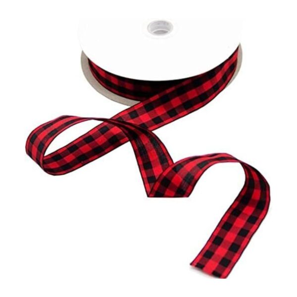 Deloky 50 Yard Large Buffalo Plaid Ribbon1.0 Inch Black