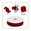 Deloky 50 Yard Large Buffalo Plaid Ribbon1.0 Inch Black