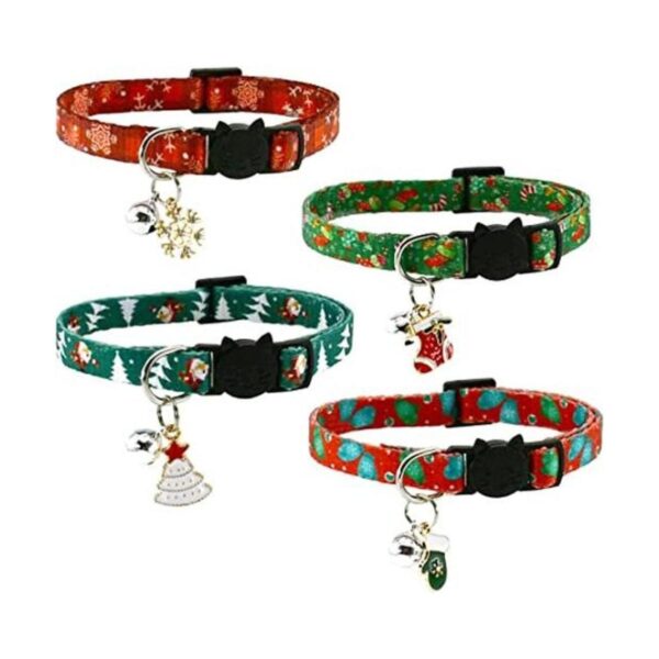 CooShou Juego de collar de gato de Navidad ajustable con_1