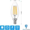 Pack de 2 bombillas LED de filamento E12 púrpura Bombilla_2