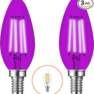 Pack de 2 bombillas LED de filamento E12 púrpura Bombilla_1