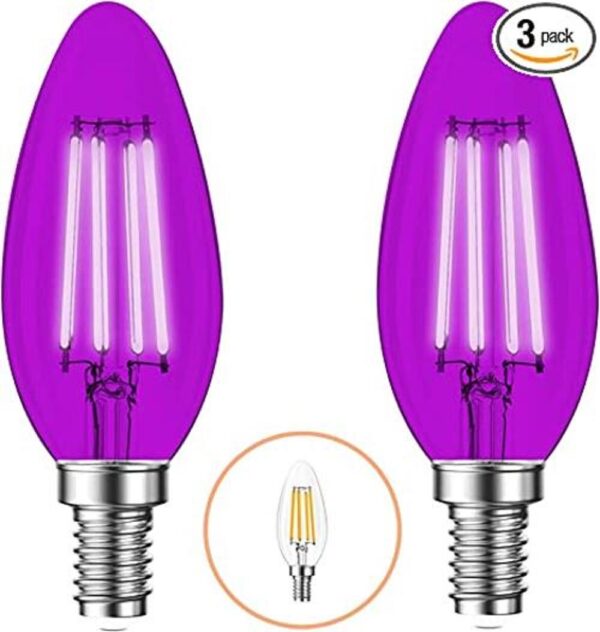 Pack de 2 bombillas LED de filamento E12 púrpura Bombilla_1