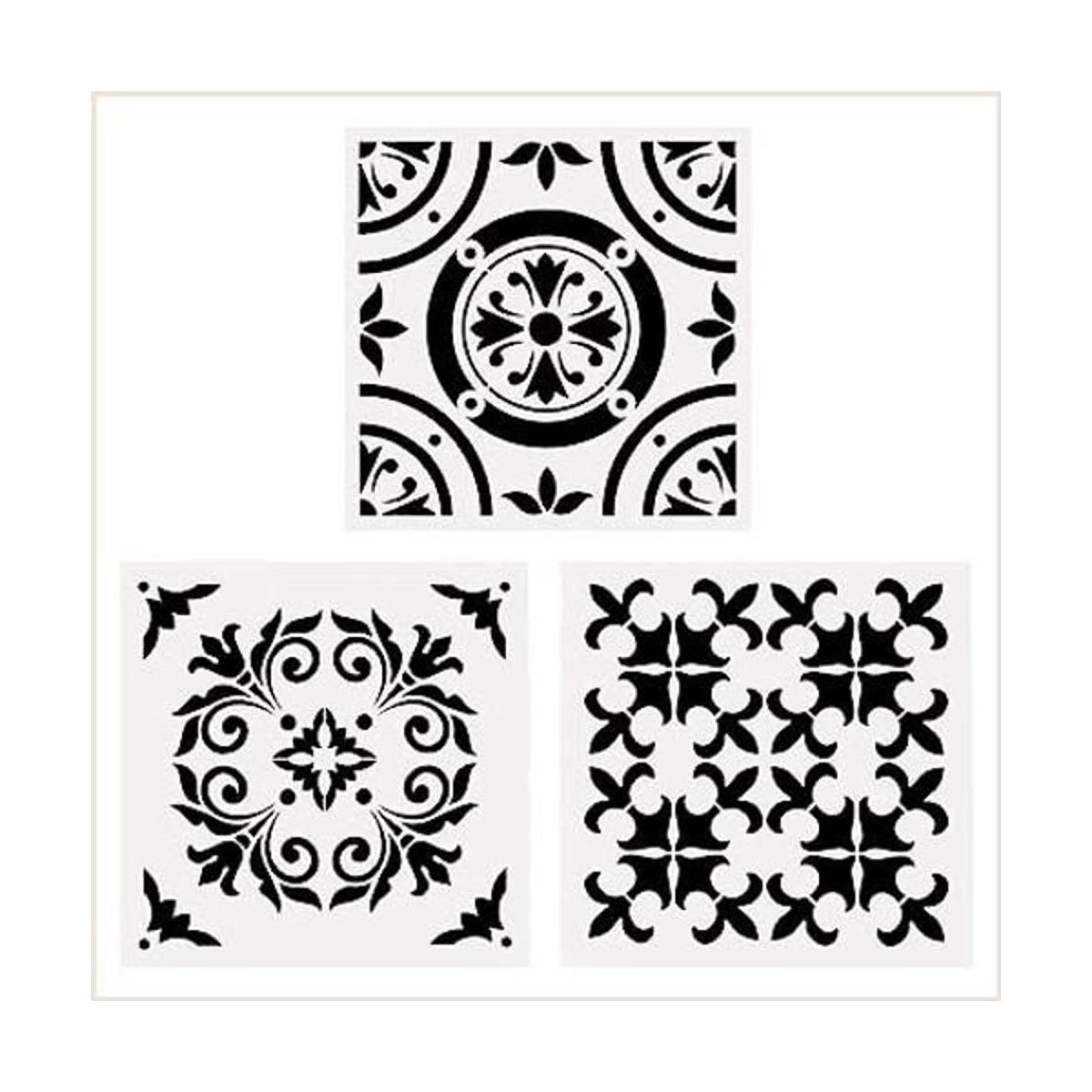 Juego de 3 plantillas reutilizables para pintar mandalas