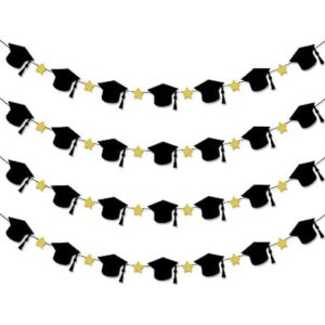 Guirnalda de gorra de graduación negra de fieltro 4