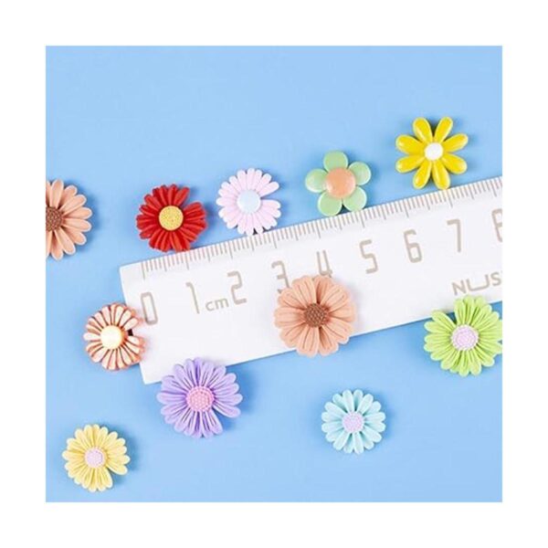 Juego de 100 dijes de limo de margaritas de flores_3