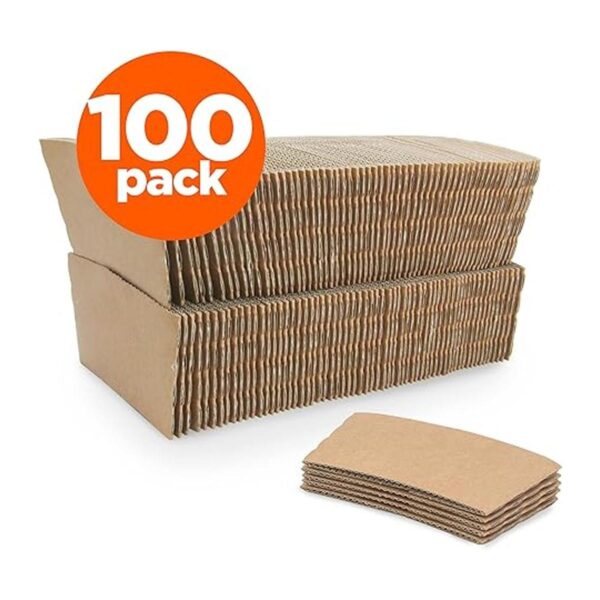Paquete de 100 fundas para taza de café Kraft marrón