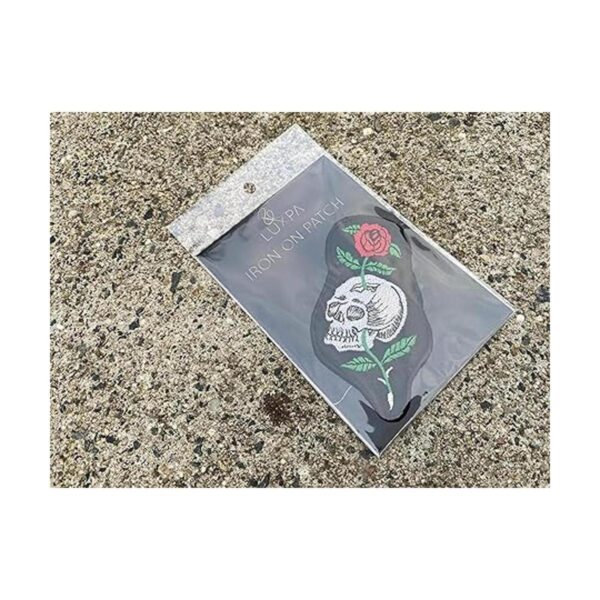 LUXPA Parche bordado con diseño de calavera con rosa de_5