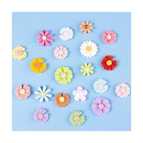 Juego de 100 dijes de limo de margaritas de flores_4