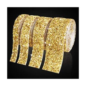 4 rollos de cinta de diamantes de imitación dorados cinta_1